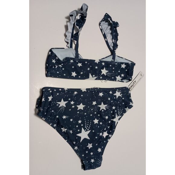 CUPSHE, Navy Bikini with Stars, Girl Size 10 - Picture 4 of 6